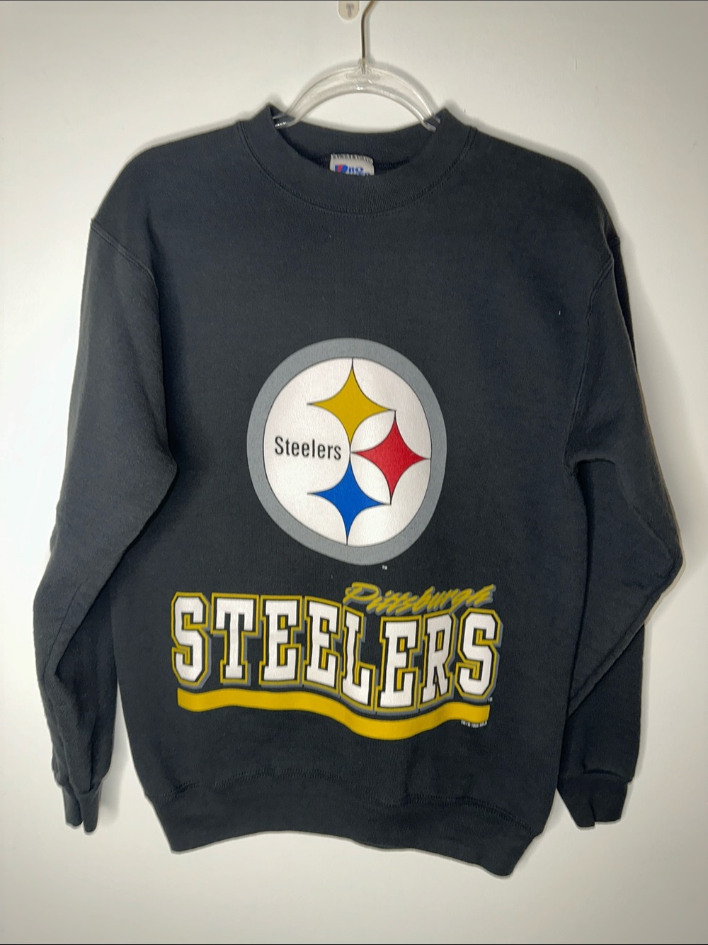 Vintage 1995 Pro Player Pittsburgh Steelers Black Crewneck Sweatshirt Youth XL